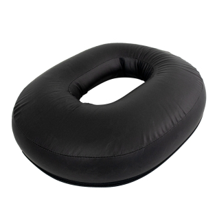 Almofada de anel viscoelástico oval | Ergonómica | Anti-escaras| Respirável | Viscoelástico por injecção | Preto | 48x36x7cm