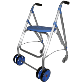 Andarilho com rodas | Dobrável | Alumínio | Azul | ARA-PLUS | Forta