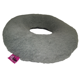 Almofada anti-decúbito Desinfectada com orifício e forma redonda, cor cinzenta 44x11cm