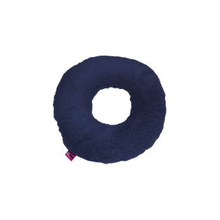 Almofada sanitizada anti-decúbito com furo e forma redonda, azul marinho 44x11cm