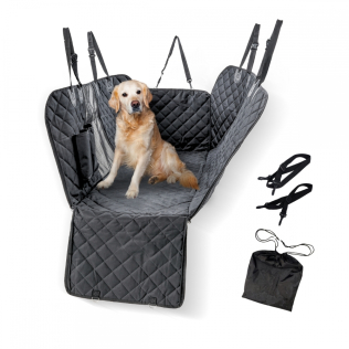 Capas de assento de carro para cães | Universal | Antiderrapante | À prova d'água | Bolso lateral | Preto | Sammy | Mobiclinic