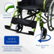 Pack Bolonia Plus | Cadeira de rodas dobrável | Verde | Alumínio | Almofada antiescaras | Viscoelástica | Mobiclinic - Foto 10