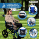 Cadeira de rodas | Dobrável | Alumínio | Travões nas manetes | Azul | Pirâmide | Mobiclinic - Foto 2