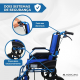 Cadeira de rodas | Dobrável | Alumínio | Travões nas manetes | Azul | Pirâmide | Mobiclinic - Foto 6