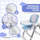Cadeira alta e baloiço | Dobrável | Rodas e bandeja | Capacidade máx 15kg | 6-36 meses | Ajustável | Azul | Nala | Mobiclinic - Foto 5