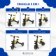 Triciclo 5 em 1 | Evolutivo | Guiador com assento ajustável | Máx. 25kg | Leve | 1.5 a 5 anos | Amarelo | Chase | Mobiclinic - Foto 2