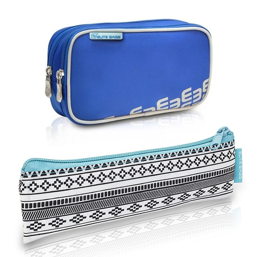 Pack saco isotérmicos e estojo, poliéster, fibra de carbono, azul, dia's e insulin´s, elite bags