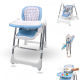 Cadeira alta e baloiço | Dobrável | Rodas e bandeja | Capacidade máx 15kg | 6-36 meses | Ajustável | Azul | Nala | Mobiclinic - Foto 1