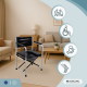 Assento sanitário | Dobrável | Com tampa | Aço cromado | Apoios de braços | Ebro | Mobiclinic - Foto 4