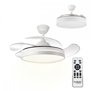 Ventilador de teto | 4 pás | 6 velocidades | 3 modos de iluminação | Luz LED | Controle remoto | Oasis | Mobiclinic