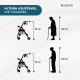 Andarilho de 4 rodas para adultos | Dobrável | Alumínio | Travões de punho | Assento e encosto | Bordô | Escorial | Mobiclinic - Foto 1
