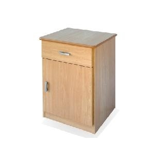 Mesa de cabeceira com gaveta e porta