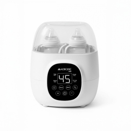 Aquecedor de mamadeiras duplo | 6 em 1 | Esterilizador | Temperatura ajustável | Programável | Compacto | Bibidu | Mobiclinic