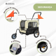Carrinho de transporte e reboque para cães | 2 x 1 | Capa impermeável | 40kg | 600D Oxford| 123 x 67 x 100cm | Bark | Mobiclinic - Foto 4