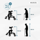 Andador com apoio para os pés | Dobrável | Travões alavancas | Rodas 360º | Bolsa | Suporte bengala | Ibiza | Mobiclinic - Foto 2