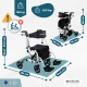 Andador com apoio para os pés | Dobrável | Travões alavancas | Rodas 360º | Bolsa | Suporte bengala | Ibiza | Mobiclinic - Foto 3