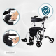 Andador com apoio para os pés | Dobrável | Travões alavancas | Rodas 360º | Bolsa | Suporte bengala | Ibiza | Mobiclinic - Foto 6