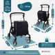 Andador dobrável | Carrinho de compras | Sistema de freio | Altura ajustável | Alavanca única | Bolsa XXL | Formen | Mobiclinic - Foto 2