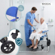 Cadeira de rodas com vaso sanitário | 3 em 1 | Dobrável e leve | Balde de 6,5L | Rodas com freios | Babor | Mobiclinic - Foto 5