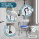 Banqueta para banheiro | Assento 360º | Altura ajustável | Apoios de braço | Assento com almofada de EVA | Akila | Mobiclinic - Foto 4
