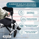 Andador com apoio para os pés | Dobrável | Travões alavancas | Rodas 360º | Bolsa | Suporte bengala | Ibiza | Mobiclinic - Foto 8