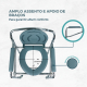 Cadeira com WC | Dobrável | Altura regulável | Apoios de braços | Ajustável | Com tampa | Muelle | Mobiclinic - Foto 9