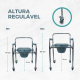 Cadeira com WC | Dobrável | Altura regulável | Apoios de braços | Ajustável | Com tampa | Muelle | Mobiclinic - Foto 11