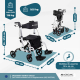 Andador com apoio para os pés | Dobrável | Travões alavancas | Rodas 360º | Bolsa | Suporte bengala | Ibiza | Mobiclinic - Foto 3