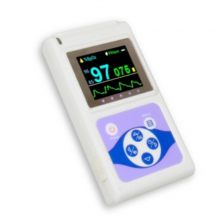 Digital finger pulsoximeter | OLED-display | Plestimograph hjärtfrekvens och våg | white | CMS60D | Mobiclinic