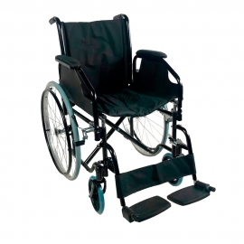 Hopfällbar rullstol | Stora hjul | stål | ortopediska | ljus | svart | cathedral | Mobiclinic