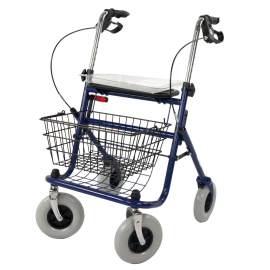 Vikbar walker | Bromshandtag | säte | 4 Wheel | Shopping | blue | Victoria | Mobiclinic