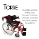 Fällbar rullstol | Aluminium | Broms på spakar och hjul Stora hjul | Torn | Tower | Mobiclinic - Foto 12