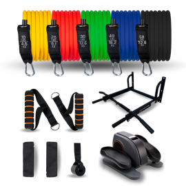 Hemgym Fitness Pack| Elastiska rör | Bottenfäste | Pull-up bar | Mobiclinic