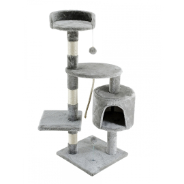 Skrapstolpe för katter | Medium | Kattskrapa | 3 höjder | 40x40x112 cm | Ljusgrå | Silvestre | Mobiclinic