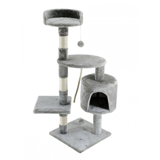 Skrapstolpe för katter | Medium | Kattskrapa | 3 höjder | 40x40x112 cm | Ljusgrå | Silvestre | Mobiclinic