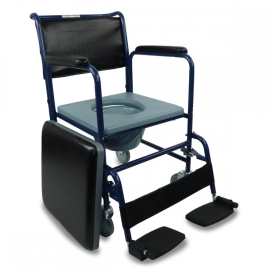 Pottstol | Med lock | Fällbart fotstöd och avtagbara armstöd | Hjul | Blå | Barco | Mobiclinic