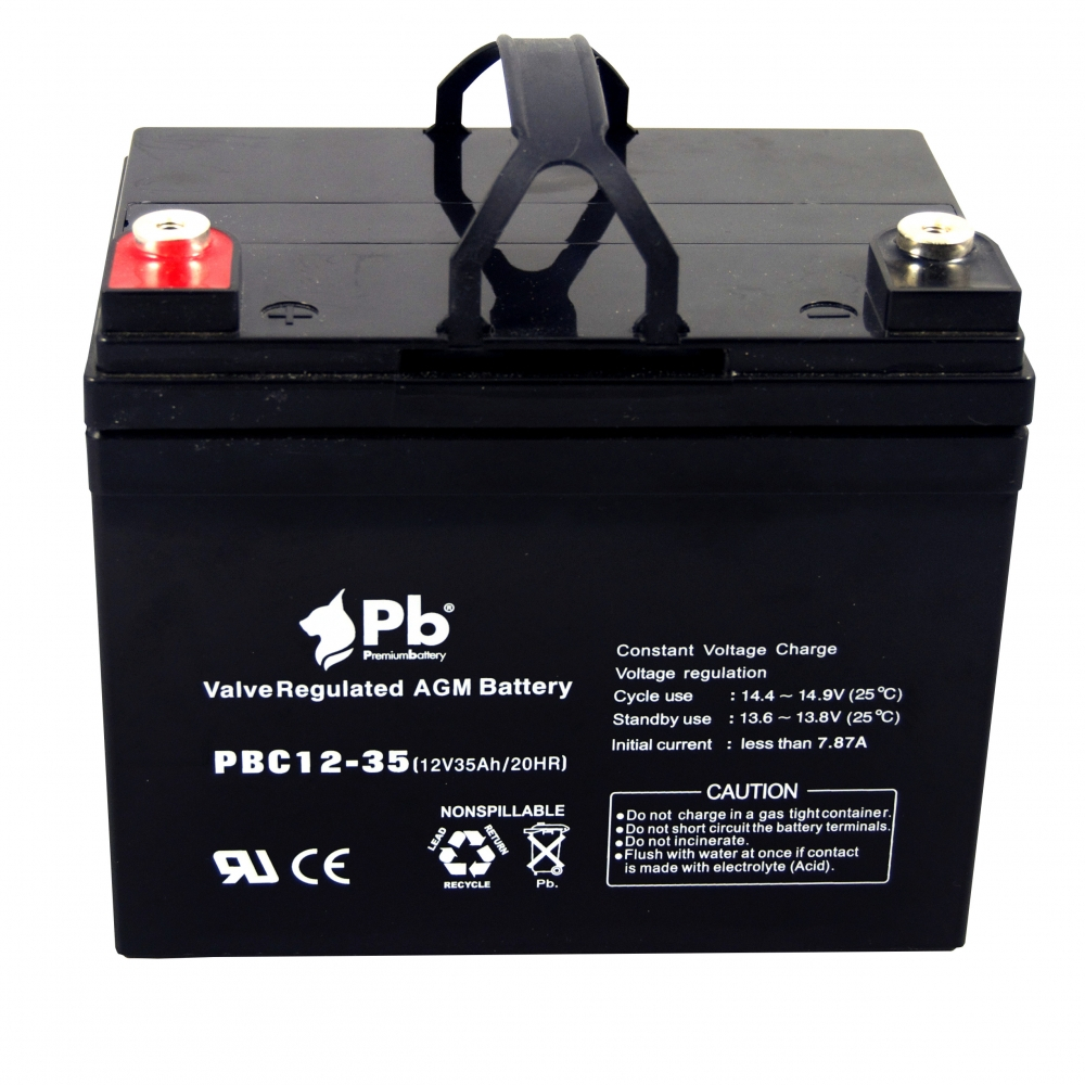 2 batterier för skoter piscis och skoter libra, 12v35 ah, pbc12-35
