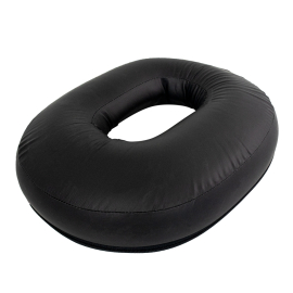 Oval viskoelastisk ringkudde | Ergonomisk | Antidecubitus |Transportabel | Injicerad viskoelastisk | Svart | 48x36x7cm