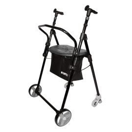 Vikbar walker | ON AIR plus Forta | 4 Wheel | stål | Svart färg
