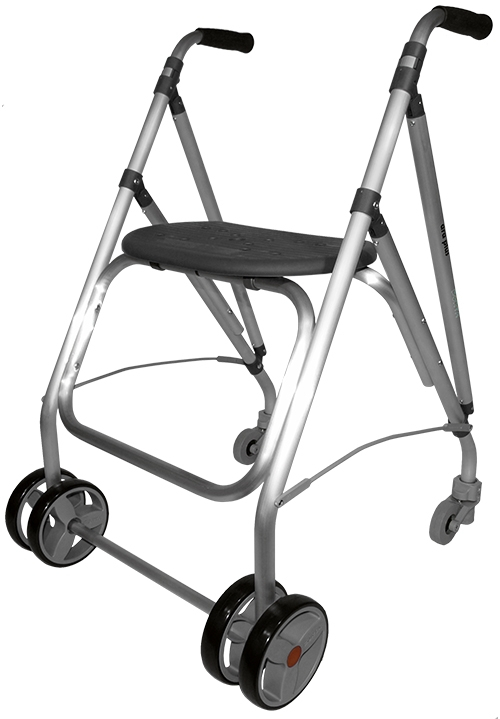 Rollatorrullator, fällbar, aluminium, svart, ara-plus, forta