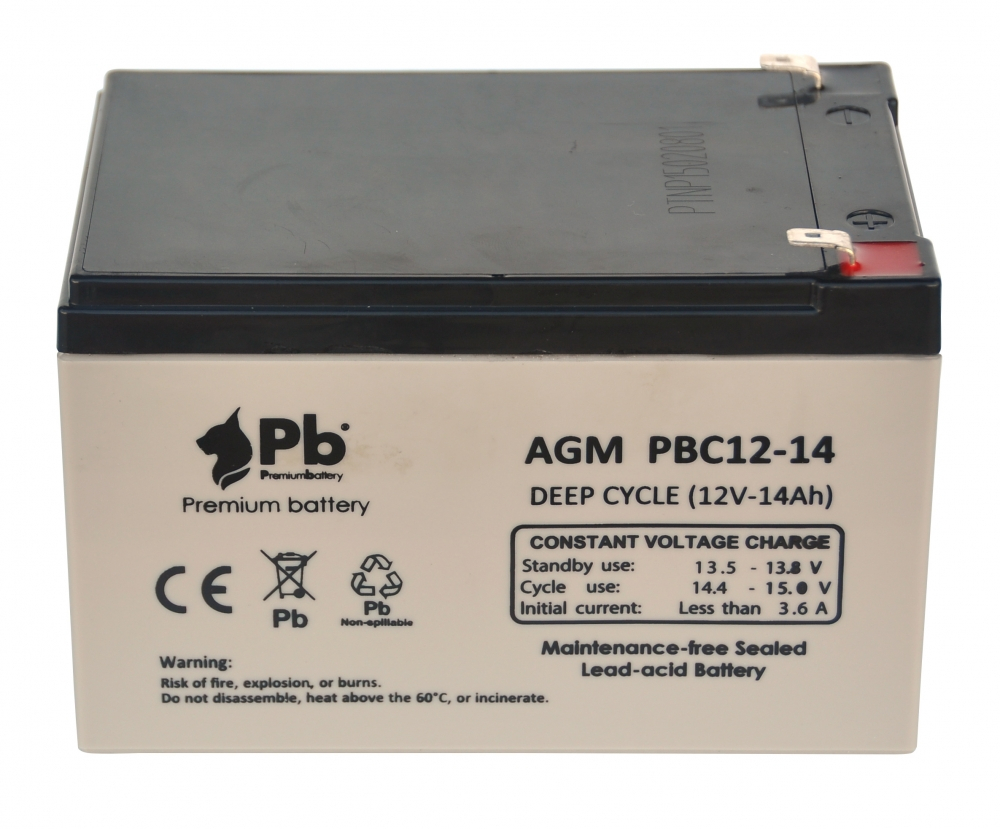 Batteri för skoter virgo, pbc12-14, 12v14ah