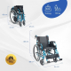Pack Bolonia Plus | Hopfällbar rullstol | Blå | Aluminium | Antidecubitus kudde | Viskoelastisk | Mobiclinic - Foto 6