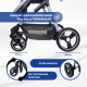 2-i-1 barnvagn |Ultrakompakt hopfällbar |Enkelspak |5-punktssele |Lagtagbar stång |Max. 22 kg |Grå |Nuit |Mobiclinic - Foto 8