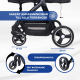 2-i-1 barnvagn |Ultrakompakt hopfällbar |Enkelspak |5-punktssele |Lagtagbar stång |Max. 22 kg |Svart |Nuit |Mobiclinic - Foto 8