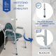 WC-stol | Med lock | Justerbar höjd | Armstöd | Halkfria dynor | Ström | Mobiclinic - Foto 6