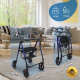 Fällbar rollator | Aluminium | Bromsar på spakar | Dubbel höjdjustering | 4 hjul | Augusto | Mobiclinic - Foto 1