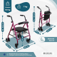 Fällbar rullstol | Sitt och rygg | Aluminium | Korg | För äldre | Rosa | Prado | Mobiclinic - Foto 2