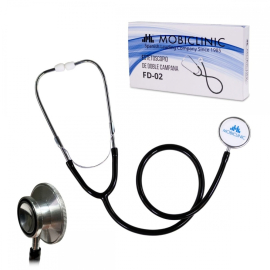 Fonendoscopio dubbel klocka | aluminium | svart | Mobiclinic