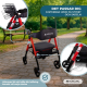 Bariatrisk rollator | Hopfällbar | Upp till 204 kg | Förstärkt aluminium | Bromsar | 360º hjul | Korg | Madeira | Mobiclinic - Foto 3