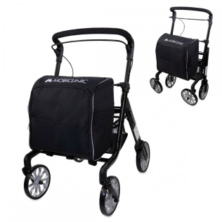 Hopfällbar rullator | Kundvagn | Bromssystem | Justerbar höjd | Enkel spak | XXL-väska | Formen |_ Mobiclinic